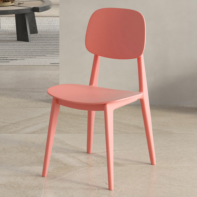 Scandinavian Open Back Side Chair Plastic Armless Dining Chairs