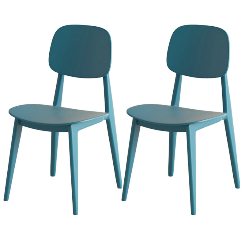 Scandinavian Open Back Side Chair Plastic Armless Dining Chairs