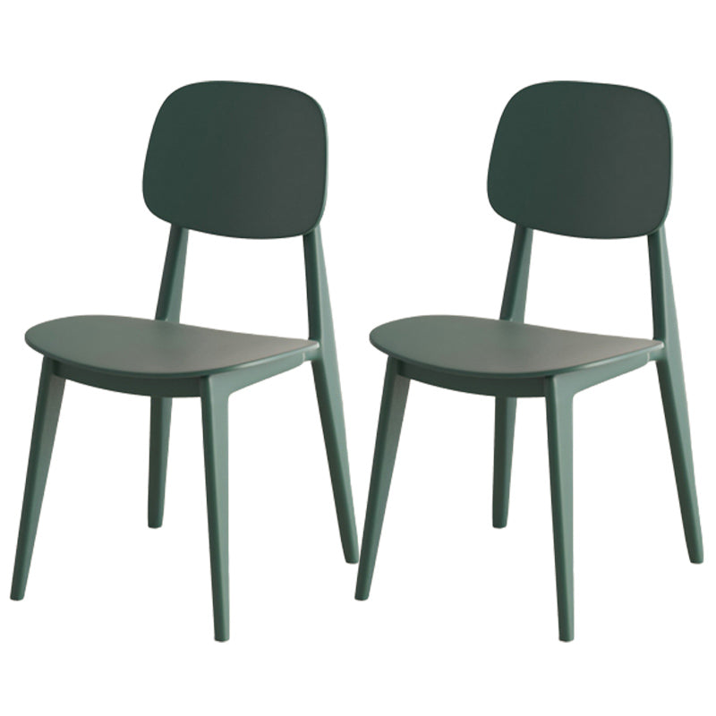 Scandinavian Open Back Side Chair Plastic Armless Dining Chairs