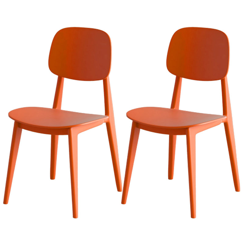 Scandinavian Open Back Side Chair Plastic Armless Dining Chairs