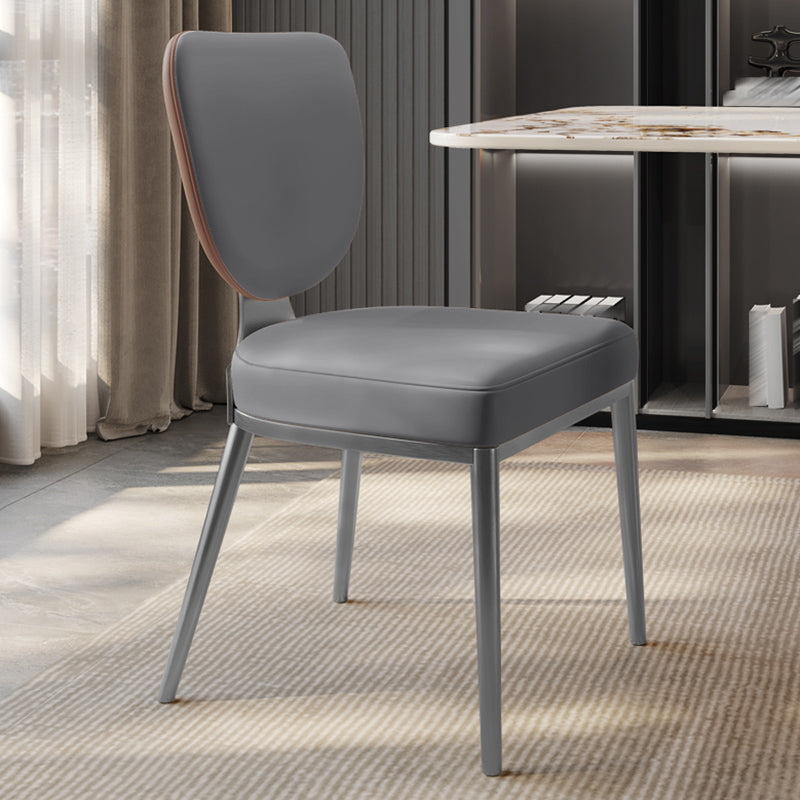 Glam King Louis Back Chair with Chrome Legs Faux Leather Matte Finish Dining Chair