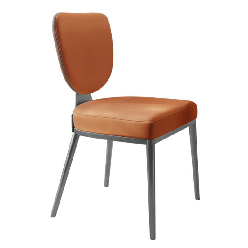 Glam King Louis Back Chair with Chrome Legs Faux Leather Matte Finish Dining Chair