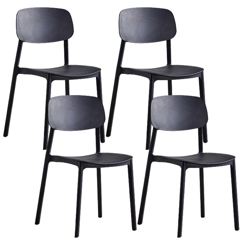 Stackable Plastic Dining Chairs Scandinavian Open Back Dining Side Chair