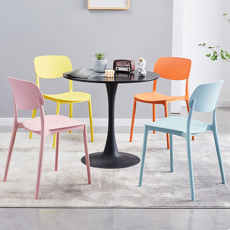 Stackable Plastic Dining Chairs Scandinavian Open Back Dining Side Chair