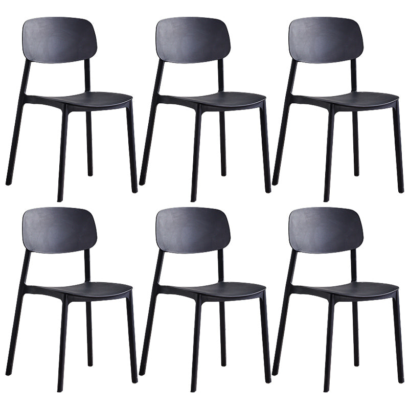 Stackable Plastic Dining Chairs Scandinavian Open Back Dining Side Chair
