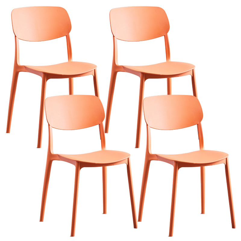Stackable Plastic Dining Chairs Scandinavian Open Back Dining Side Chair
