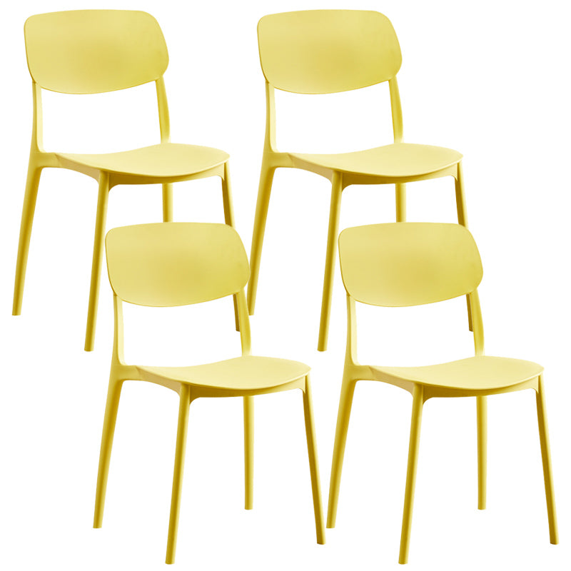 Stackable Plastic Dining Chairs Scandinavian Open Back Dining Side Chair