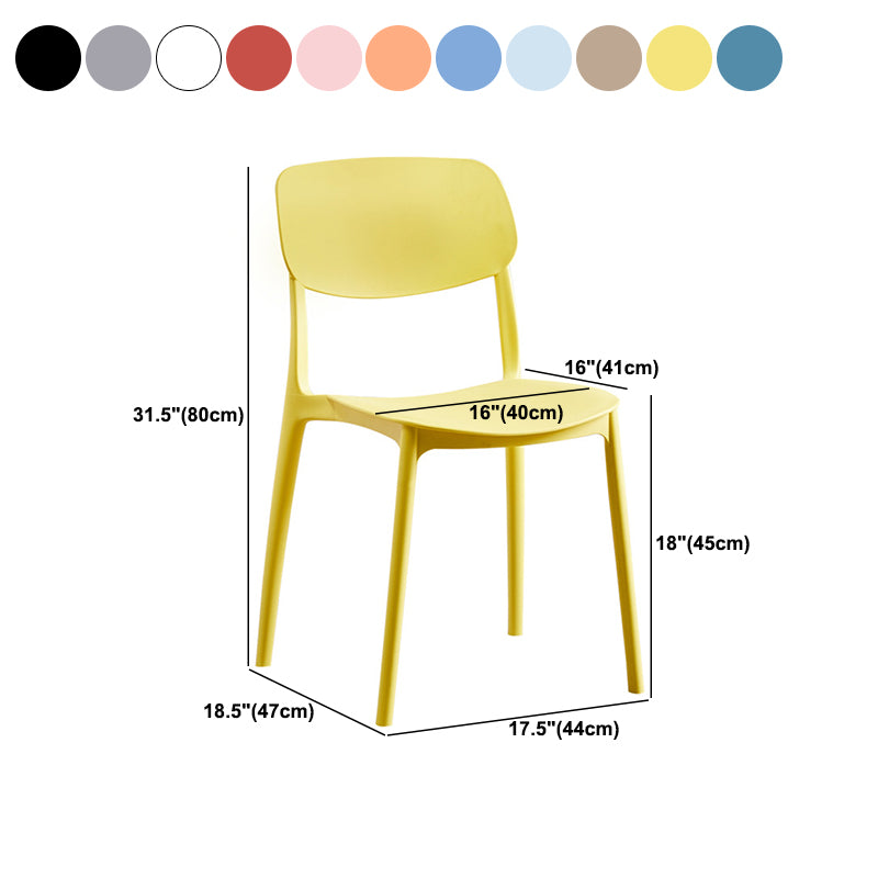 Stackable Plastic Dining Chairs Scandinavian Open Back Dining Side Chair
