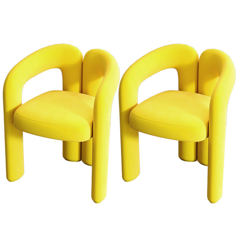 Modern Style Upholstered Dining Armchair Open Back Dining Arm Chair