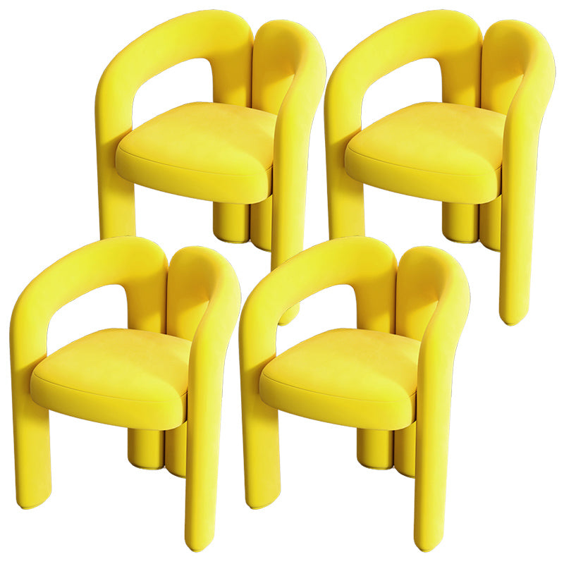 Modern Style Upholstered Dining Armchair Open Back Dining Arm Chair