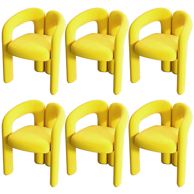 Modern Style Upholstered Dining Armchair Open Back Dining Arm Chair