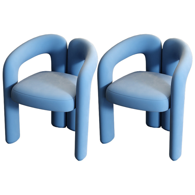 Modern Style Upholstered Dining Armchair Open Back Dining Arm Chair