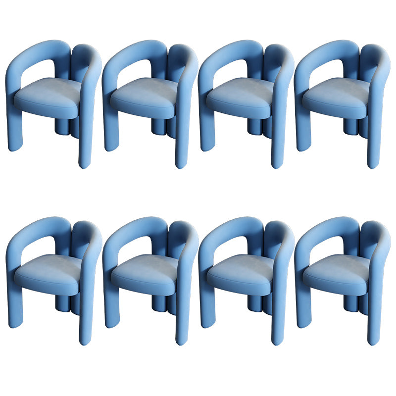 Modern Style Upholstered Dining Armchair Open Back Dining Arm Chair