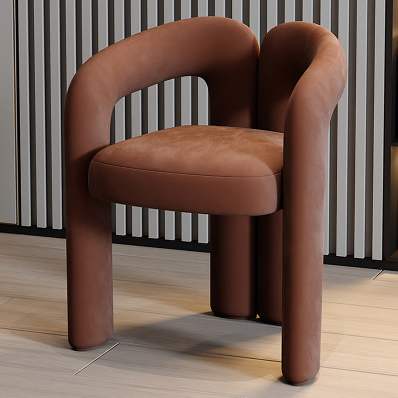Modern Style Upholstered Dining Armchair Open Back Dining Arm Chair