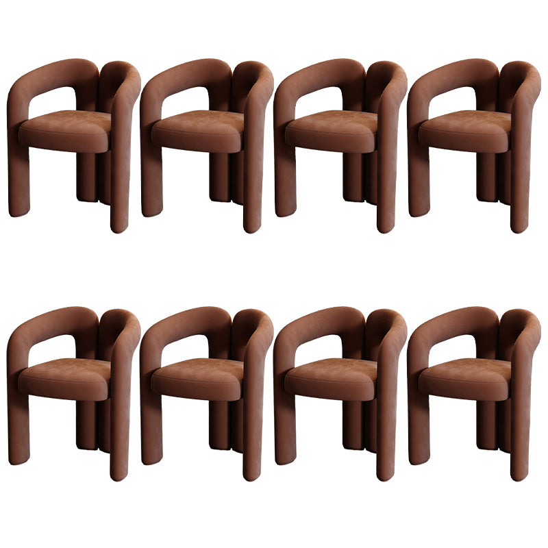 Modern Style Upholstered Dining Armchair Open Back Dining Arm Chair