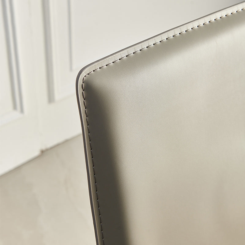 Faux Leather Matte Finish Dining Chair Modern Solid Back Side Chair