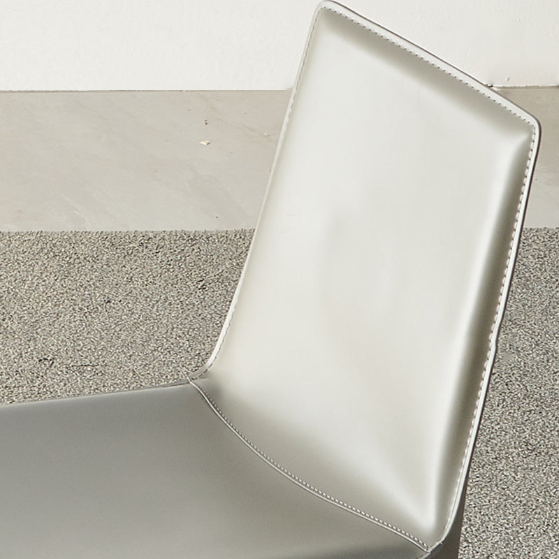 Faux Leather Matte Finish Dining Chair Modern Solid Back Side Chair