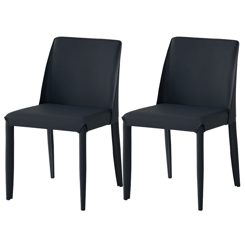 Faux Leather Armless Dining Chairs Contemporary Home Side Chair