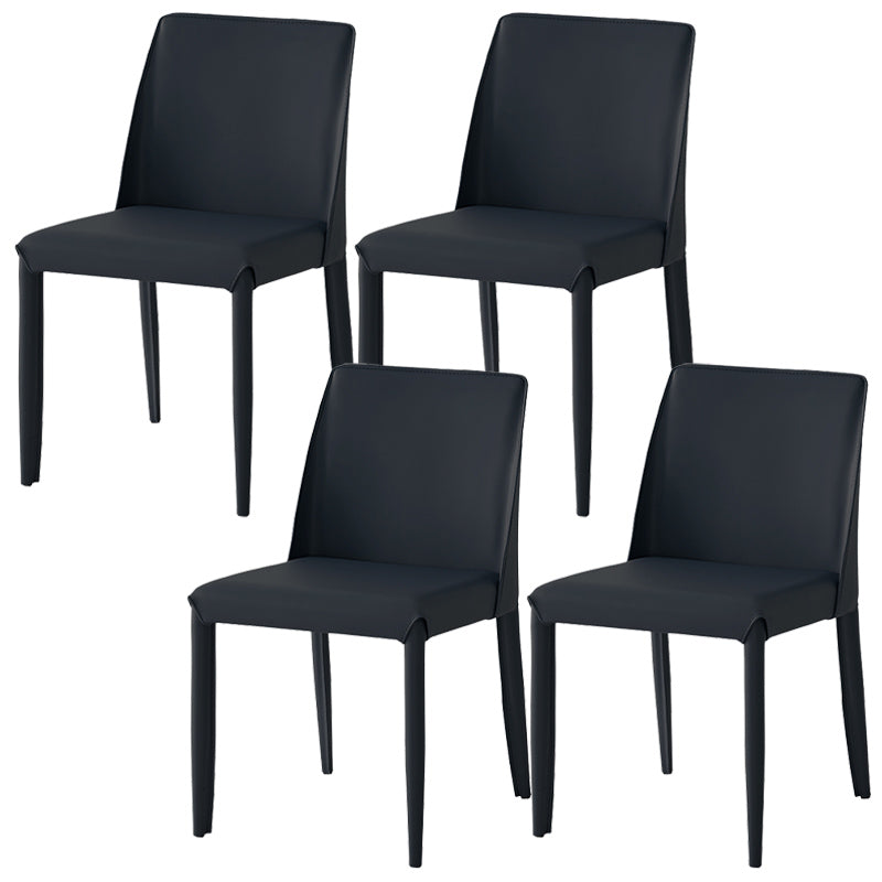 Faux Leather Armless Dining Chairs Contemporary Home Side Chair