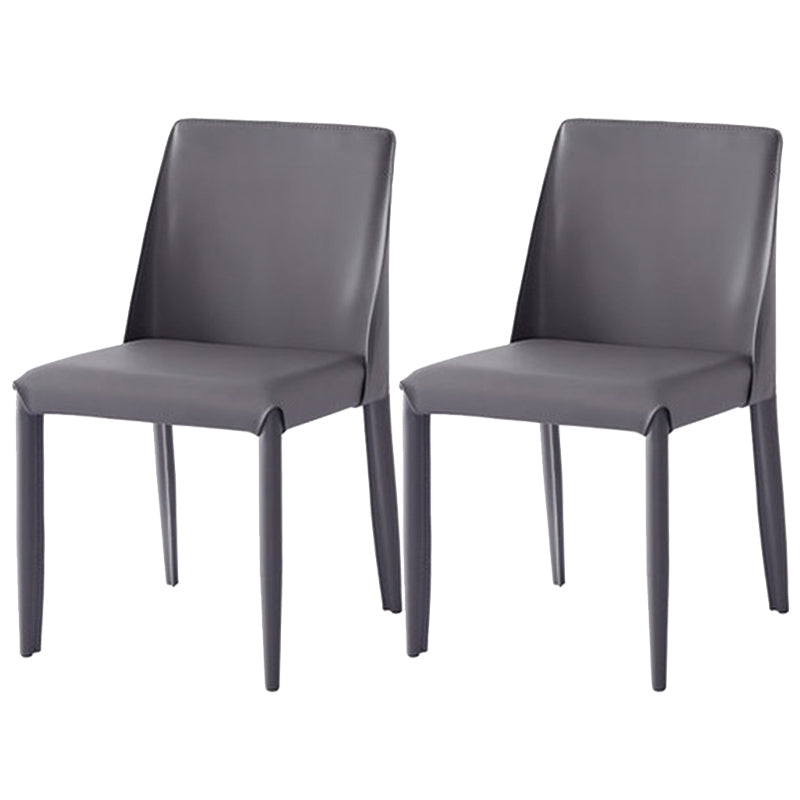 Faux Leather Armless Dining Chairs Contemporary Home Side Chair