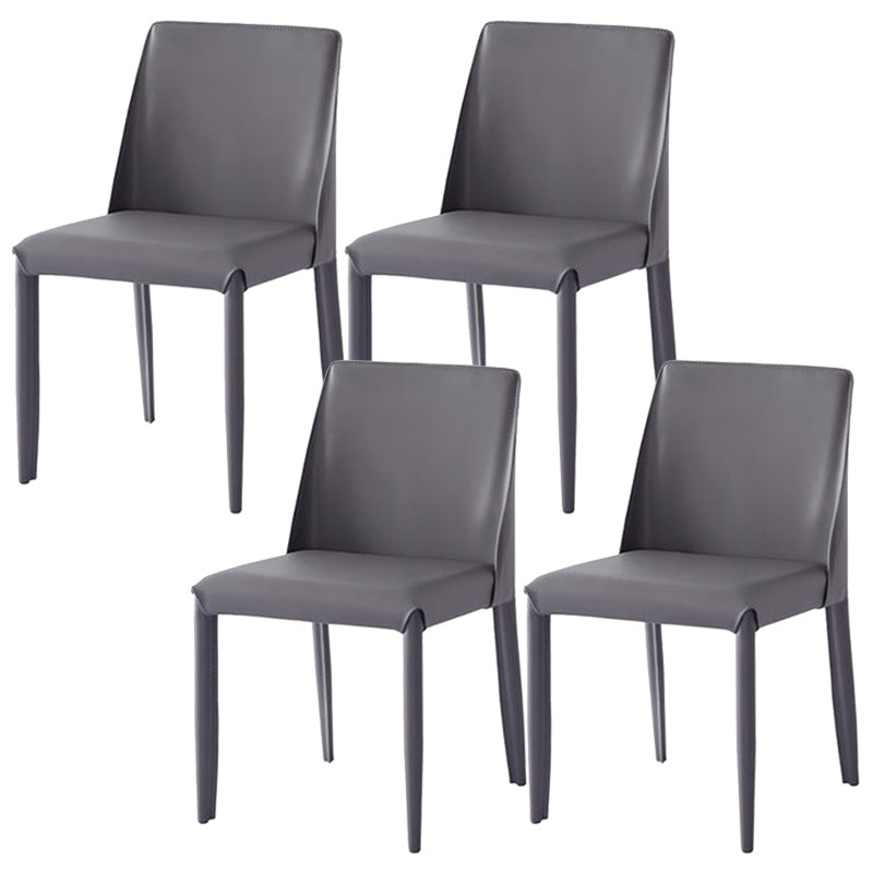 Faux Leather Armless Dining Chairs Contemporary Home Side Chair