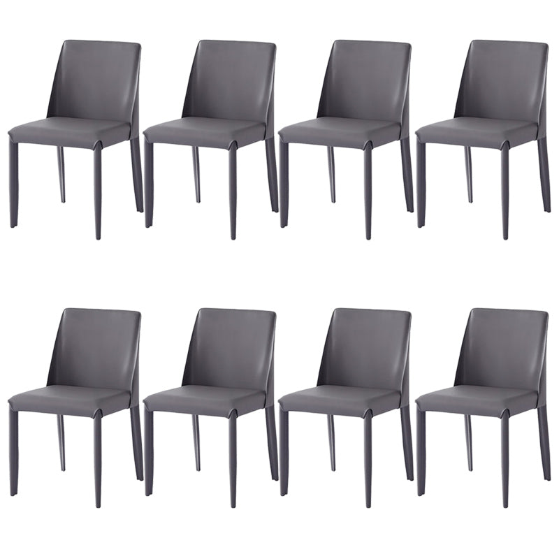 Faux Leather Armless Dining Chairs Contemporary Home Side Chair