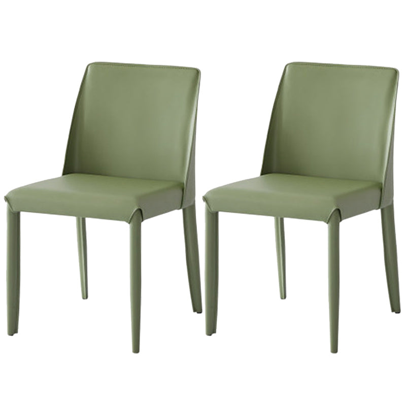 Faux Leather Armless Dining Chairs Contemporary Home Side Chair