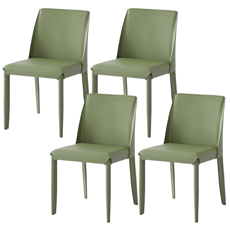 Faux Leather Armless Dining Chairs Contemporary Home Side Chair