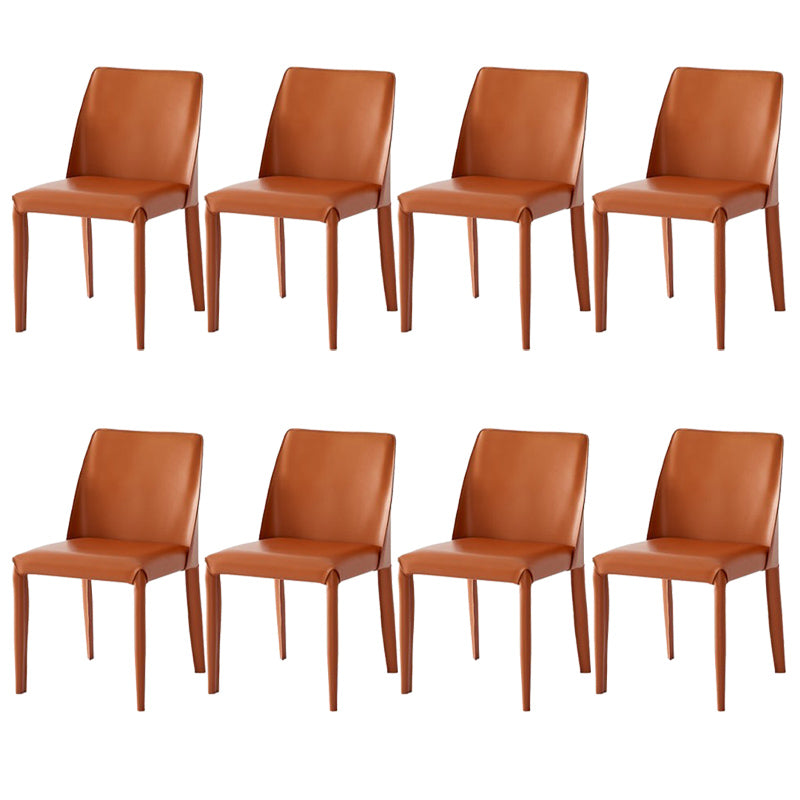 Faux Leather Armless Dining Chairs Contemporary Home Side Chair