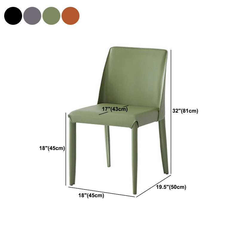 Faux Leather Armless Dining Chairs Contemporary Home Side Chair