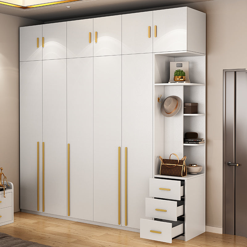 White Colour Wooden Wardrobe Contemporary Style Wardrobe Closet for Home