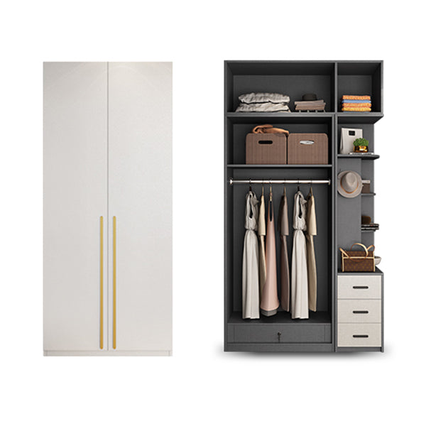 White Colour Wooden Wardrobe Contemporary Style Wardrobe Closet for Home