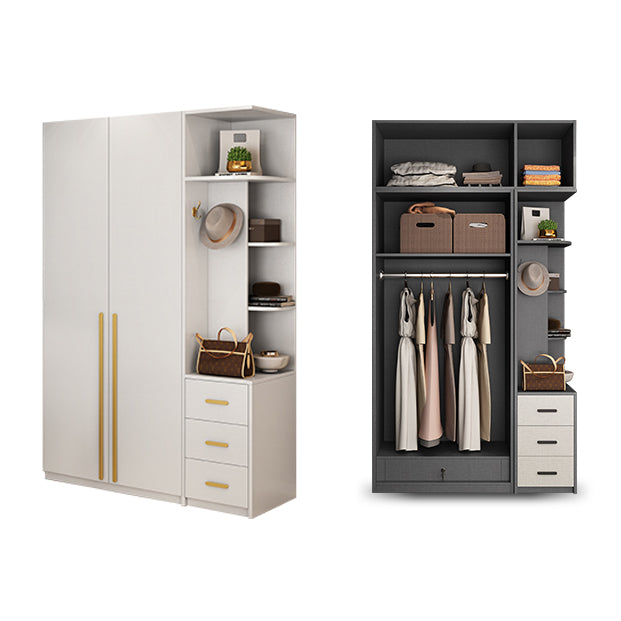 White Colour Wooden Wardrobe Contemporary Style Wardrobe Closet for Home