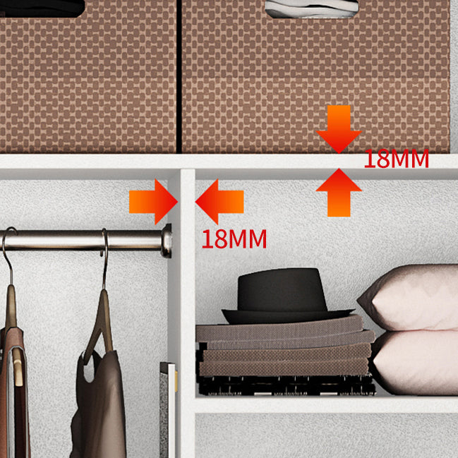 White Colour Wooden Wardrobe Contemporary Style Wardrobe Closet for Home