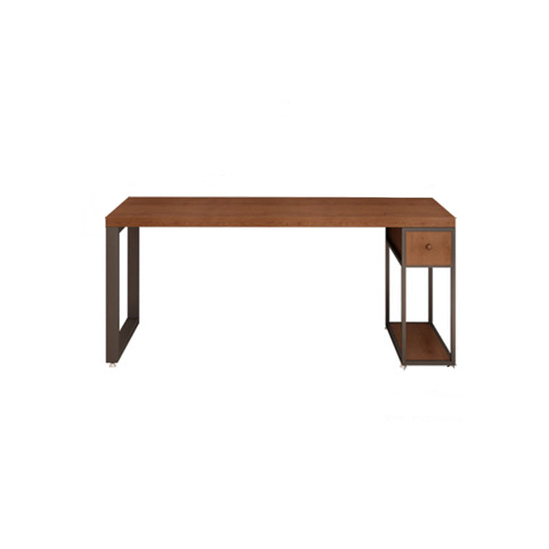 Contemporary Solid Wood Office Desk 30-inch H Computer Desk in Brown