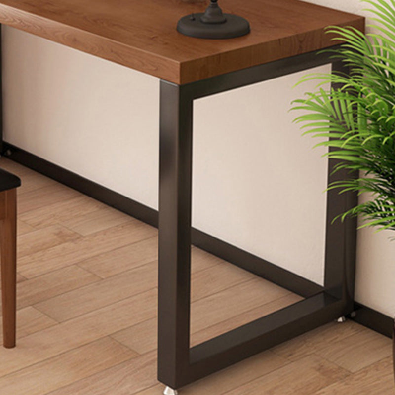Contemporary Solid Wood Office Desk 30-inch H Computer Desk in Brown