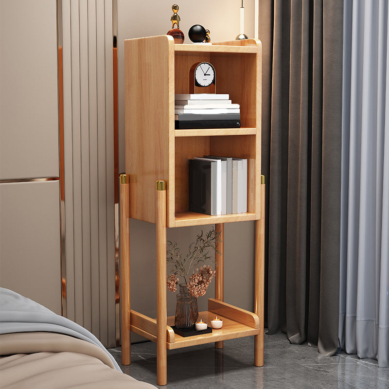 Modern Solid Wood Bookshelf Bookcase Closed Back for Living Room 9.5"W X 39.5"