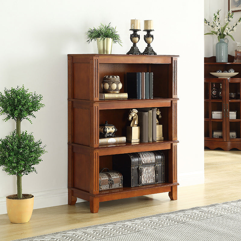14" Wide Contemporary Shelf Bookcase Closed Back Solid Wood Bookcase