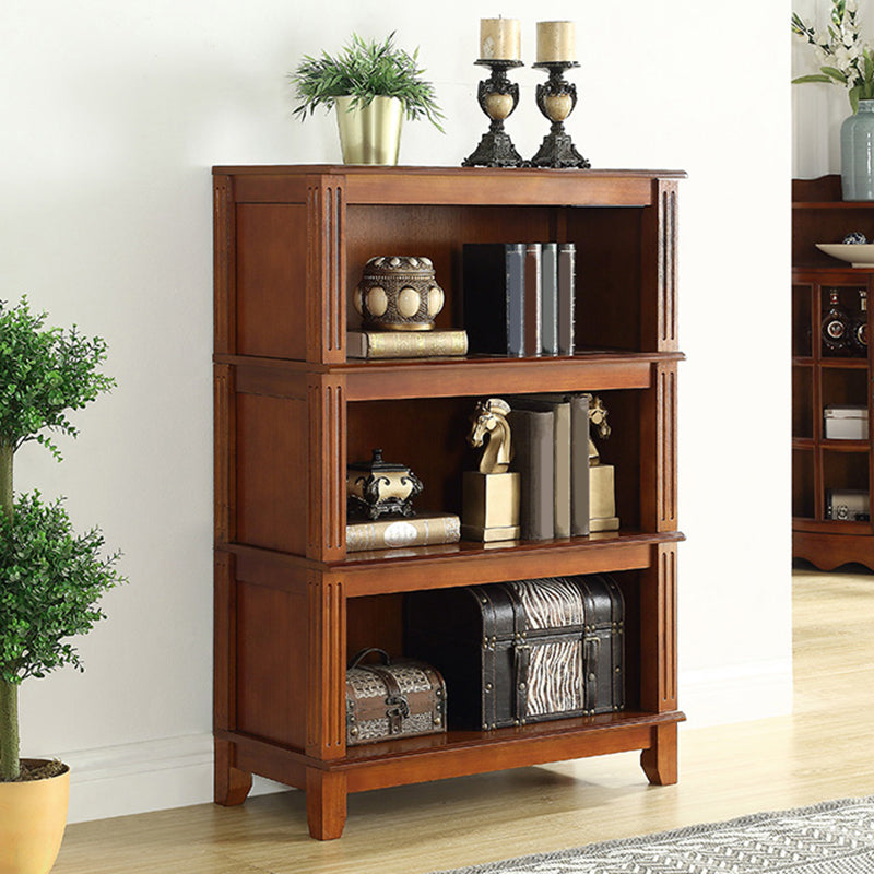 14" Wide Contemporary Shelf Bookcase Closed Back Solid Wood Bookcase