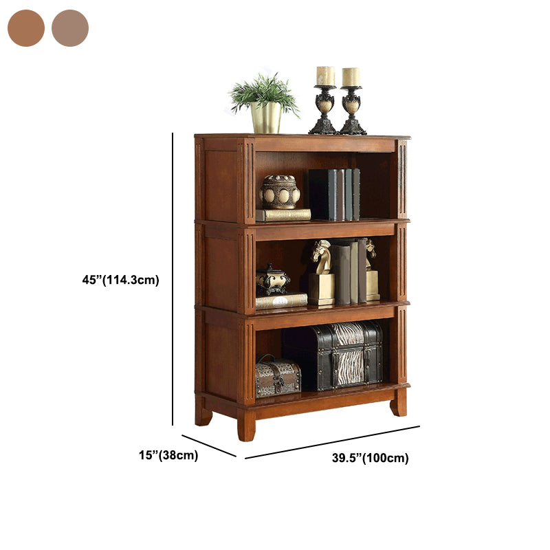 14" Wide Contemporary Shelf Bookcase Closed Back Solid Wood Bookcase