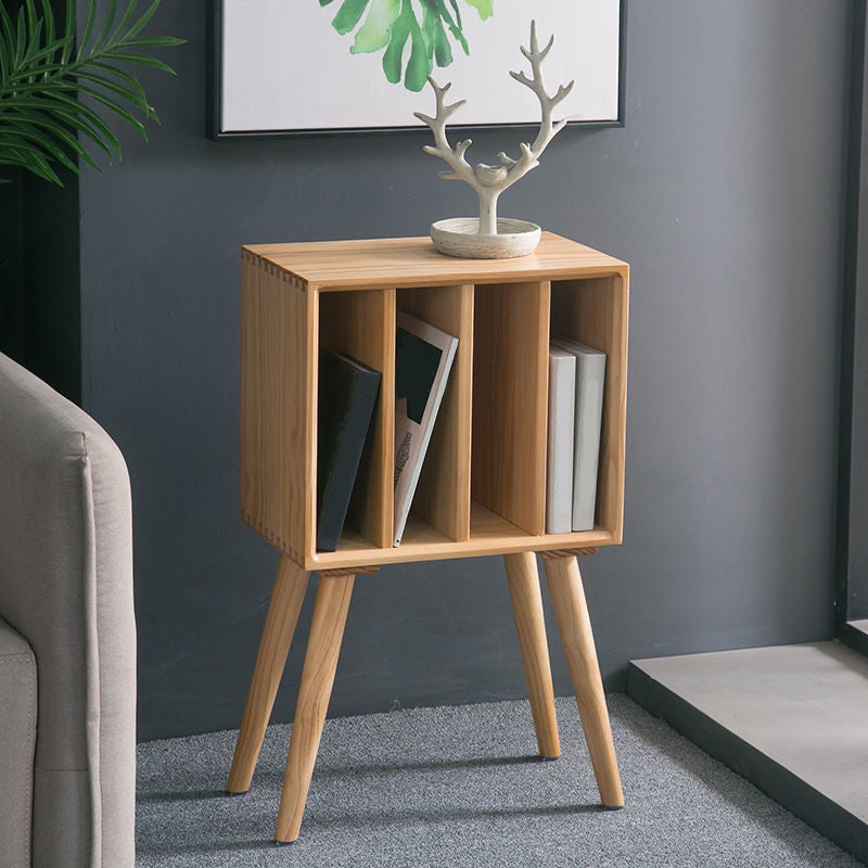 11" Wide Contemporary Shelf Closed Back Solid Wood Pine Bookcase