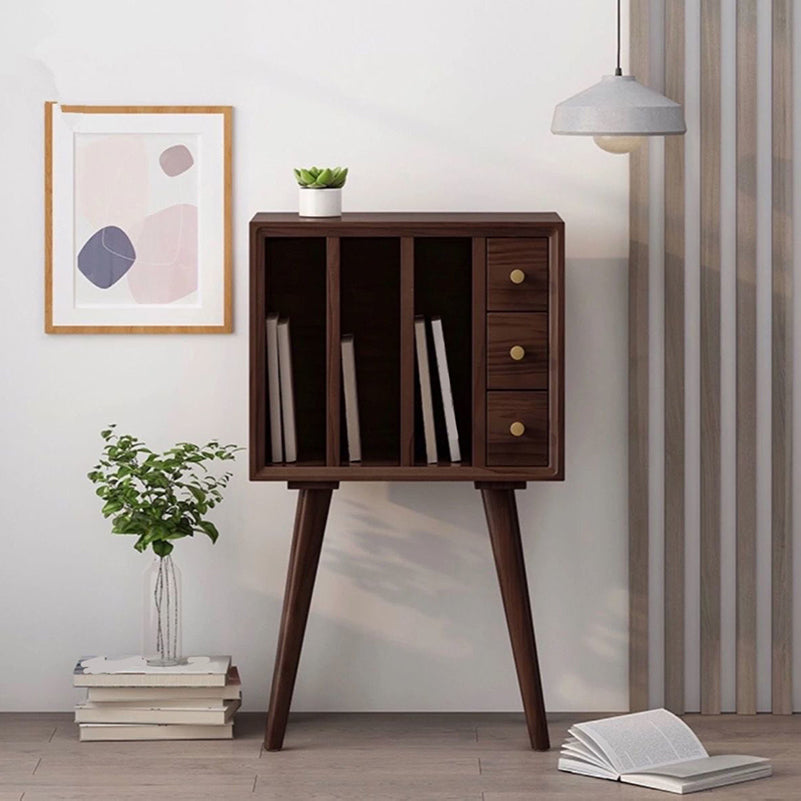 11" Wide Contemporary Shelf Closed Back Solid Wood Pine Bookcase