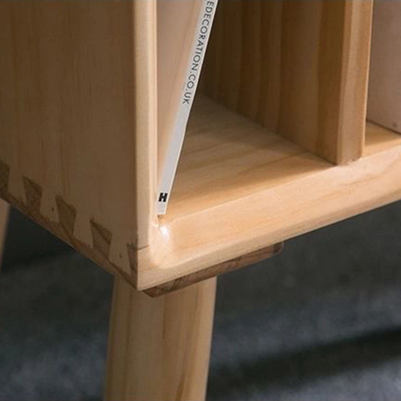 11" Wide Contemporary Shelf Closed Back Solid Wood Pine Bookcase