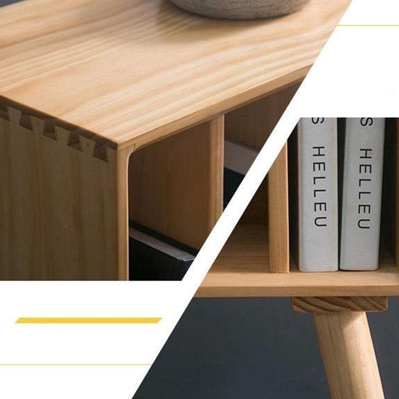 11" Wide Contemporary Shelf Closed Back Solid Wood Pine Bookcase