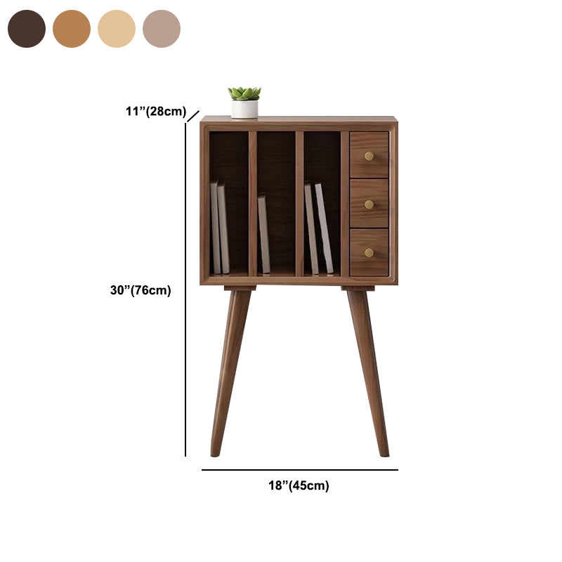 11" Wide Contemporary Shelf Closed Back Solid Wood Pine Bookcase