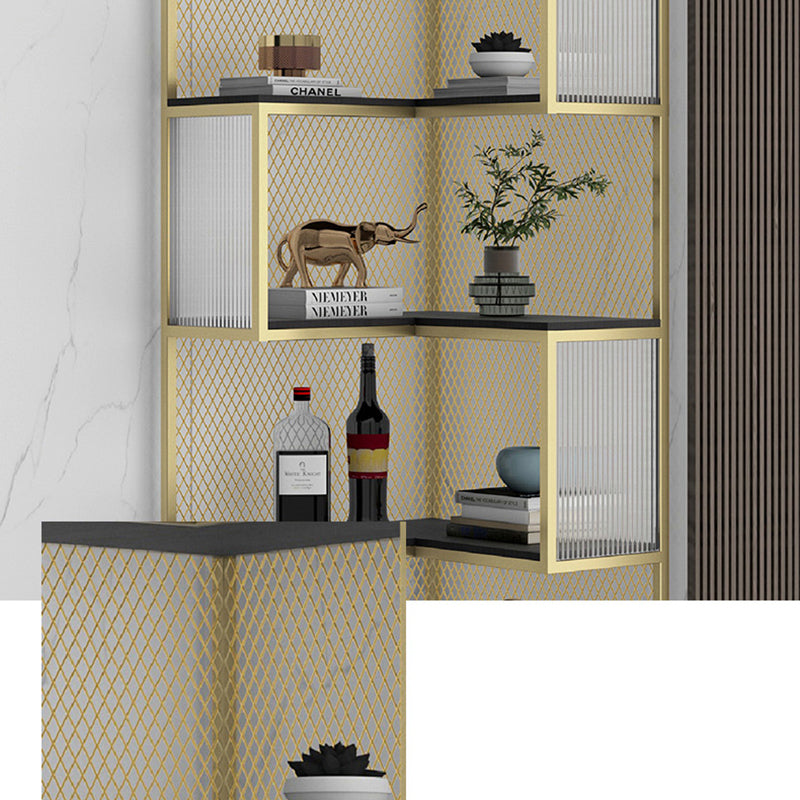 22" Wide Contemporary Shelf Closed Metal Shelves Included Bookcase