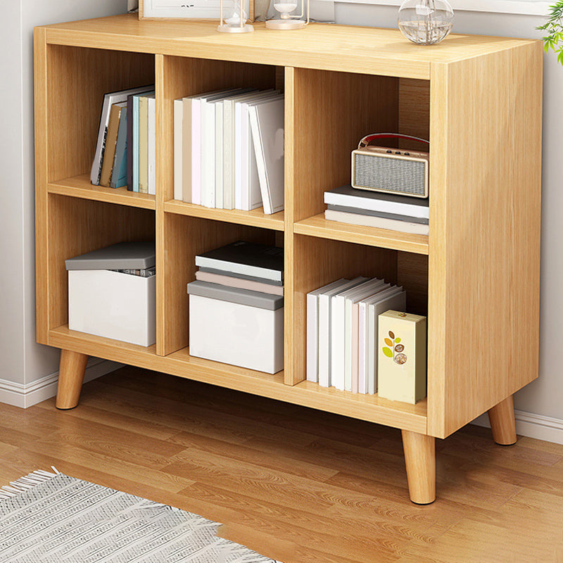 11.8" Wide Contemporary Shelf Closed Back Wood Natural Bookcase