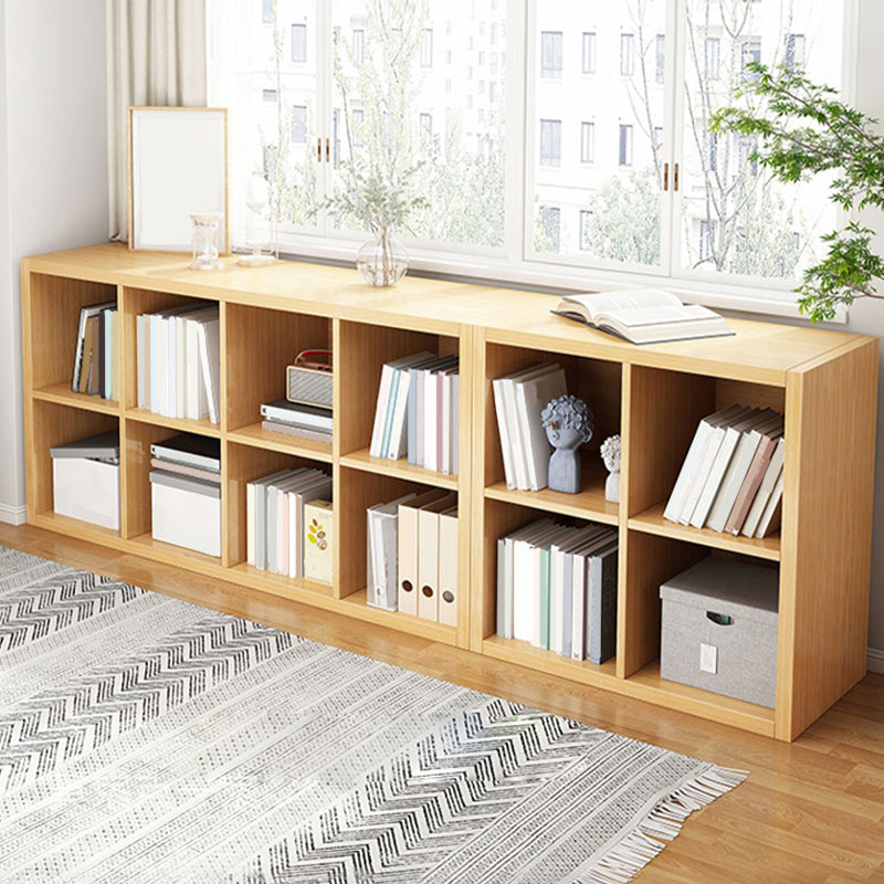 11.8" Wide Contemporary Shelf Closed Back Wood Natural Bookcase