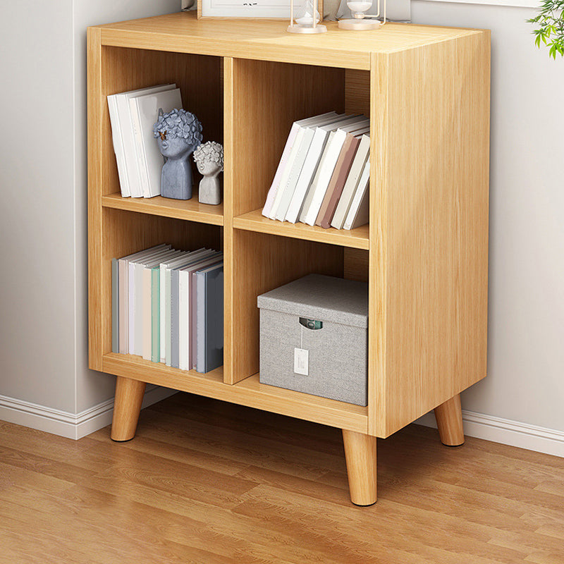 11.8" Wide Contemporary Shelf Closed Back Wood Natural Bookcase