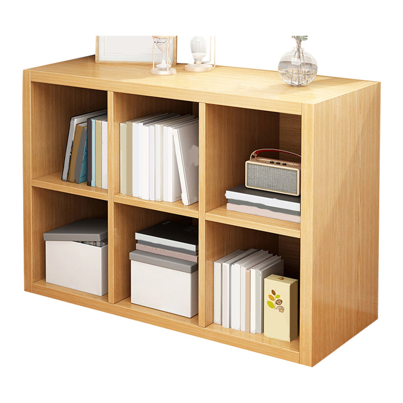 11.8" Wide Contemporary Shelf Closed Back Wood Natural Bookcase